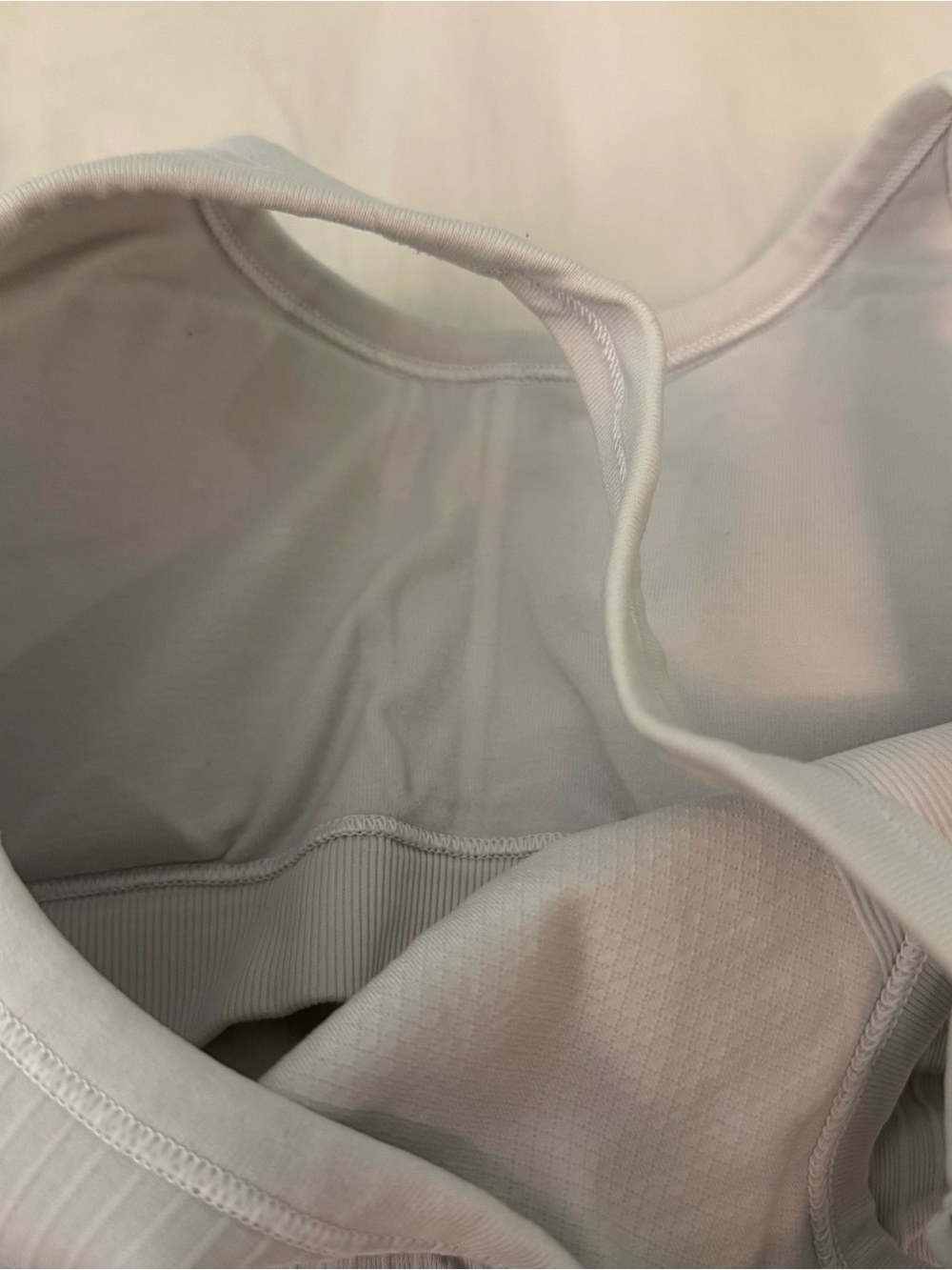 Women’s Ribbed Racerback Tank Top - White - Picture 4 of 5